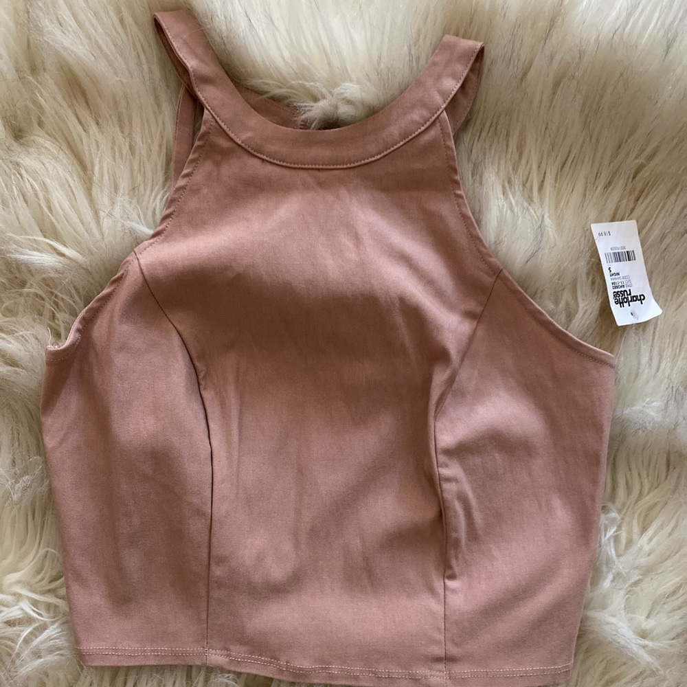 NWT Charlotte Russe cropped halter top in mauve